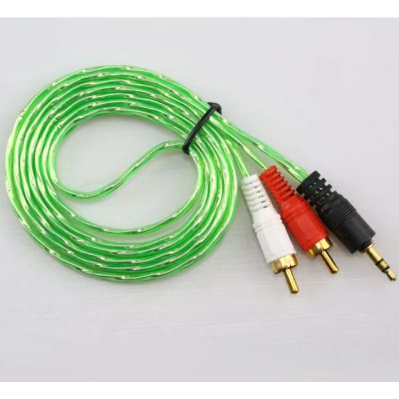 Kabel Jack Audio Aux To 2 Rca Transparan High Kualitas / Kabel Audio Aux 2 in 1 / Kabel Speaker 2in1