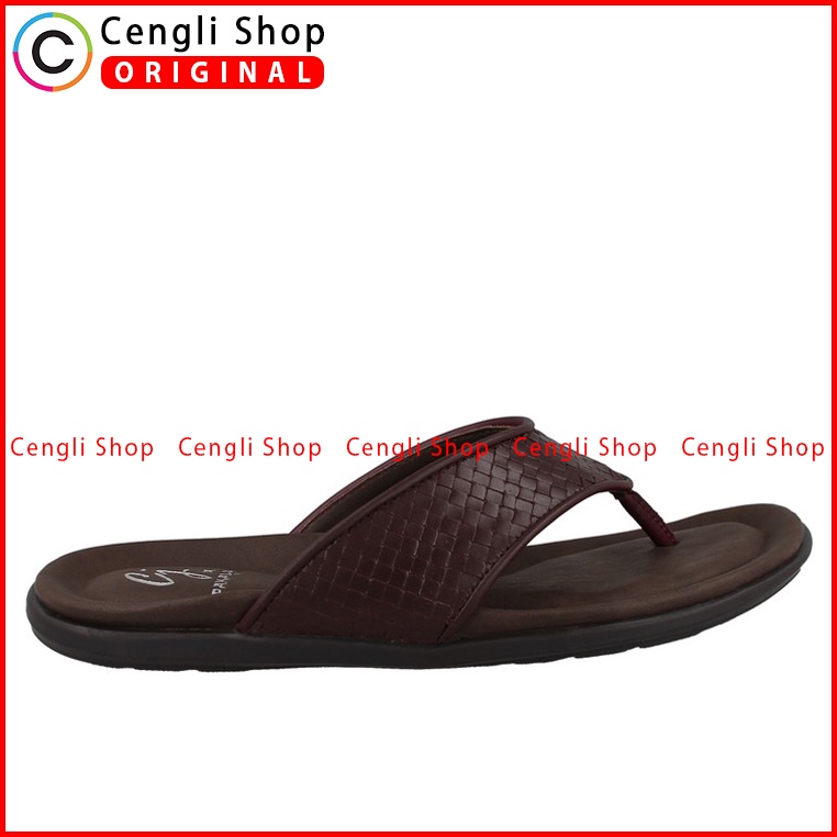 SANDAL JEPIT PAKALOLO PRIA ORIGINAL CASUAL KULIT MERAH MAROON PB01