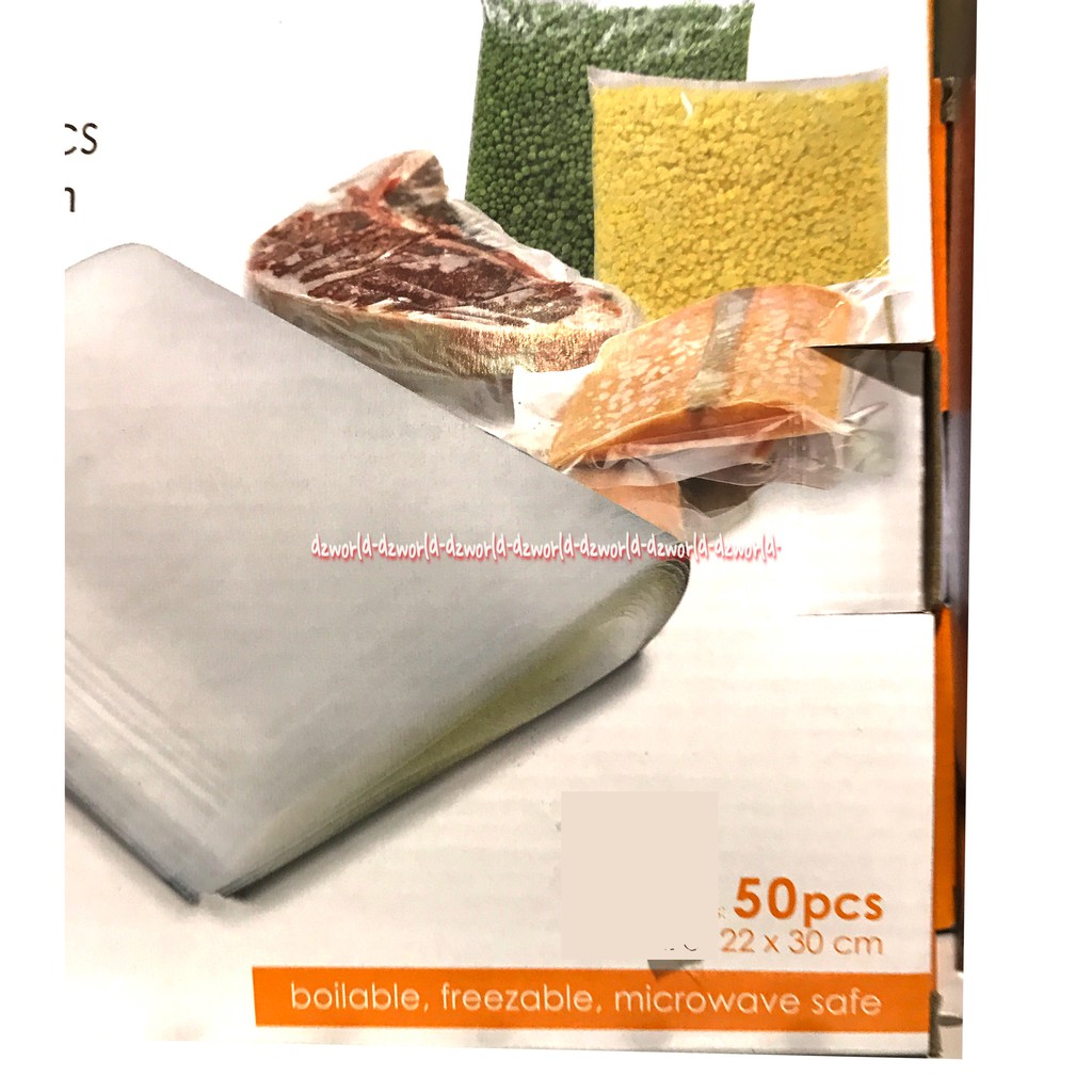 Kris Vacuum Sealer Plastics Plastik Pengemas Vacuum 22x30 Cm Isi 50pcs Plastik Pengemas Makanan