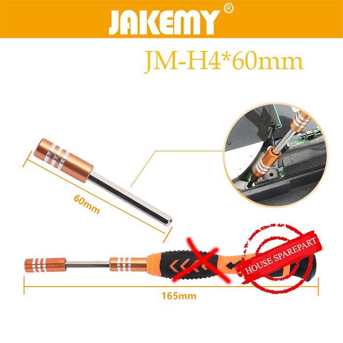 Jakemy JM-H4x60mm Orange Extension Obeng Bar Original