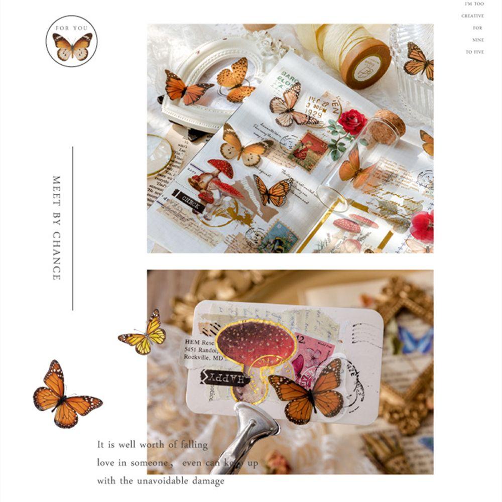 Suyo 40pcs Stiker Butterfly Anti Air Untuk Dekorasi Album Foto / Jurnal / Diary / Scrapbook DIY