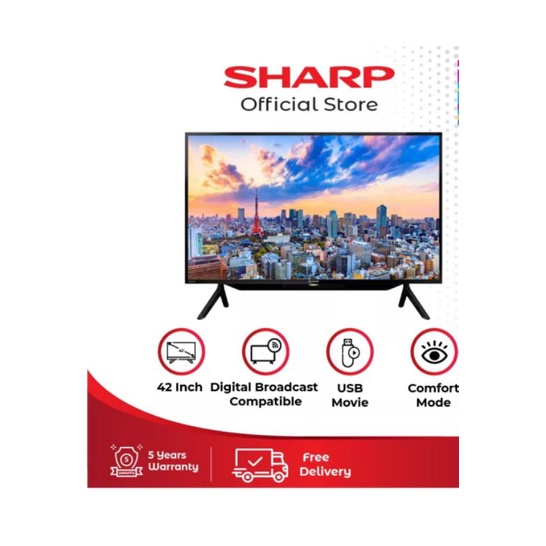 Sharp Led Tv 42 in FHD Digital 2T- C42BD1i