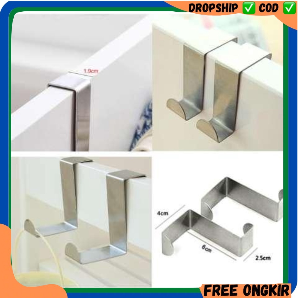 Gantungan Pintu Stainless Tanpa Paku (2pcs/set)