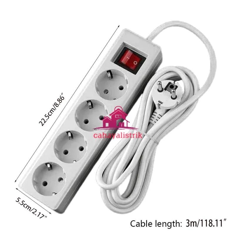 STOP KONTAK 3 4 5 LUBANG PANJANG 5M KABEL STOP KONTAK KABEL colokan listrik good bagus