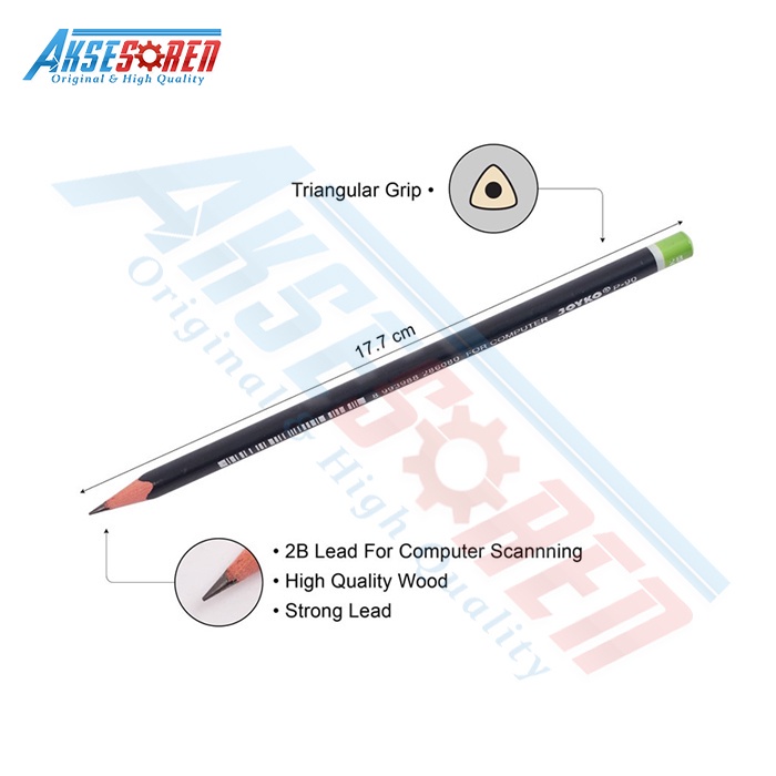 

Pensil Pearl 2B Joyko [P-108/12 pcs] / Alat Tulis Ujian Komputer / Pencil Gambar Menulis [1 Pack]