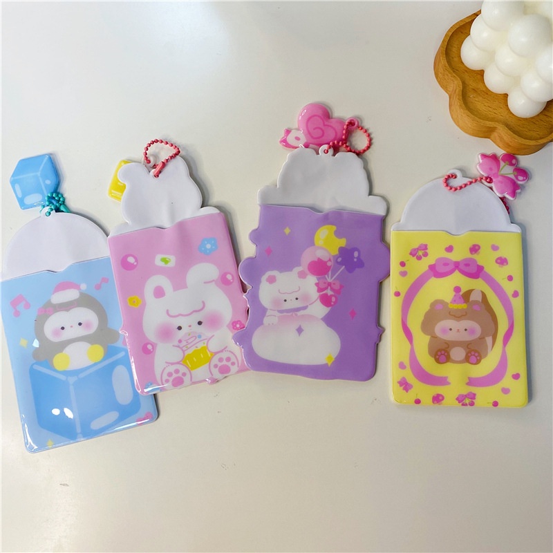 Holder Kartu ID / Foto Motif Kartun Kpop Kawaii Dengan Rantai