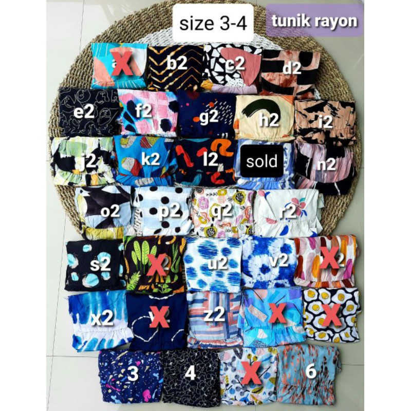 [Grosir] Tunik Anak Rayon Zada Size 1-4 Tahun Pakaian Anak Tunik Anak Murah