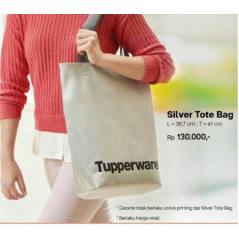 Silver tote bag ori / Tote bag wanita