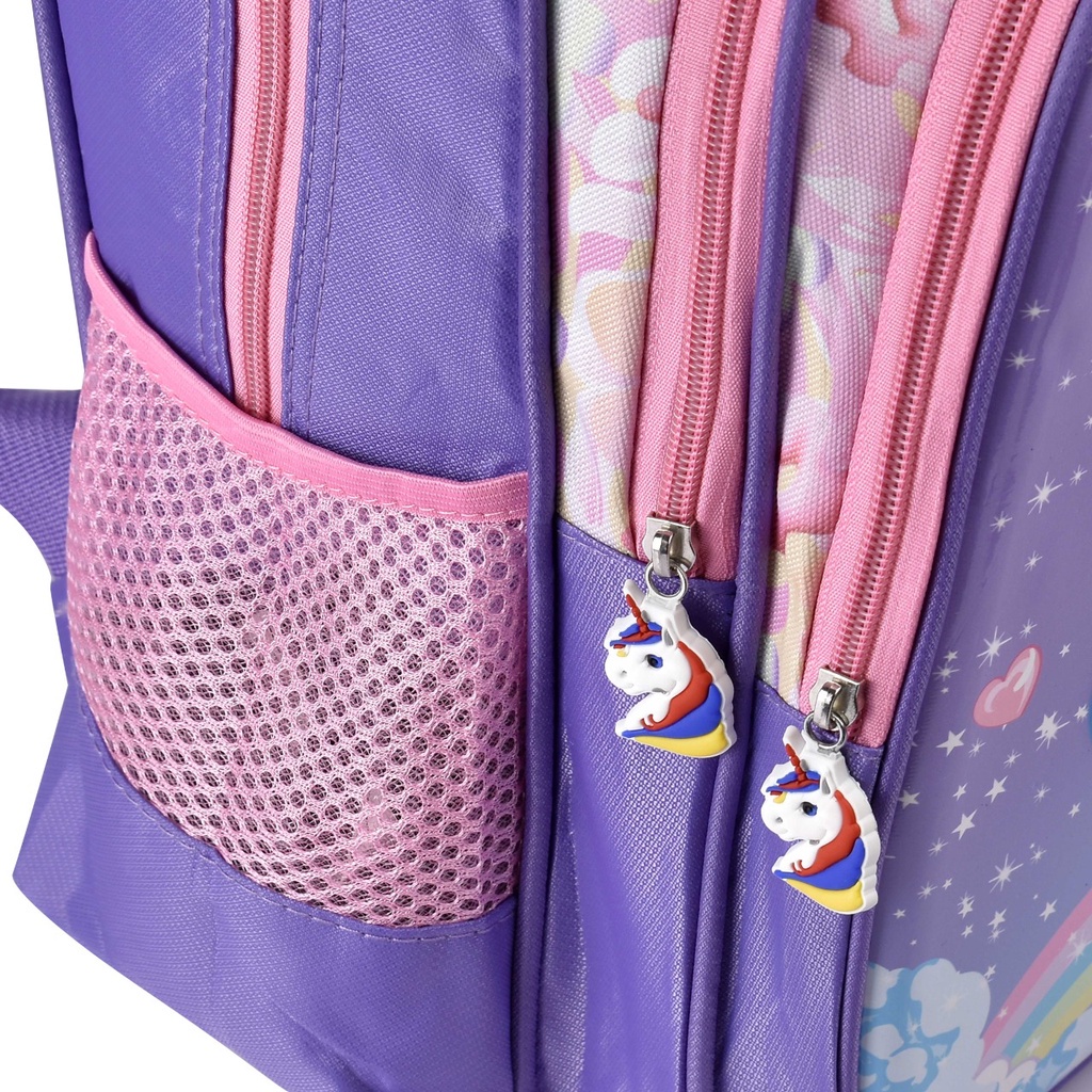 Tas Sekolah Cartoon 2601 -16 Inch Tas Ransel Timbul Cartoon Anak SD Import Motif Frozen &amp; Unicorn