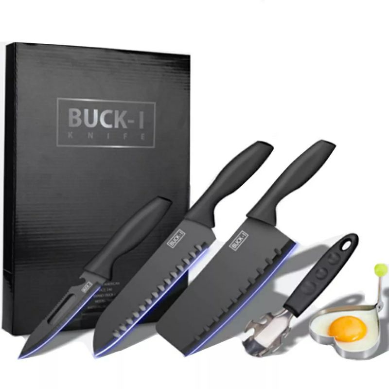 Pisau dapur Hitam 5 in 1 Premium/Knife set black Premium 5 in 1