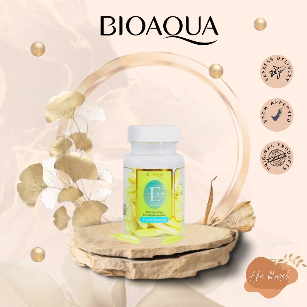 ✨ AKU MURAH ✨BIOAQUA Serum Wajah Vitamin E Facial Essence Moisturizing Animate/ Vitamin Wajah isi 60 kapsul