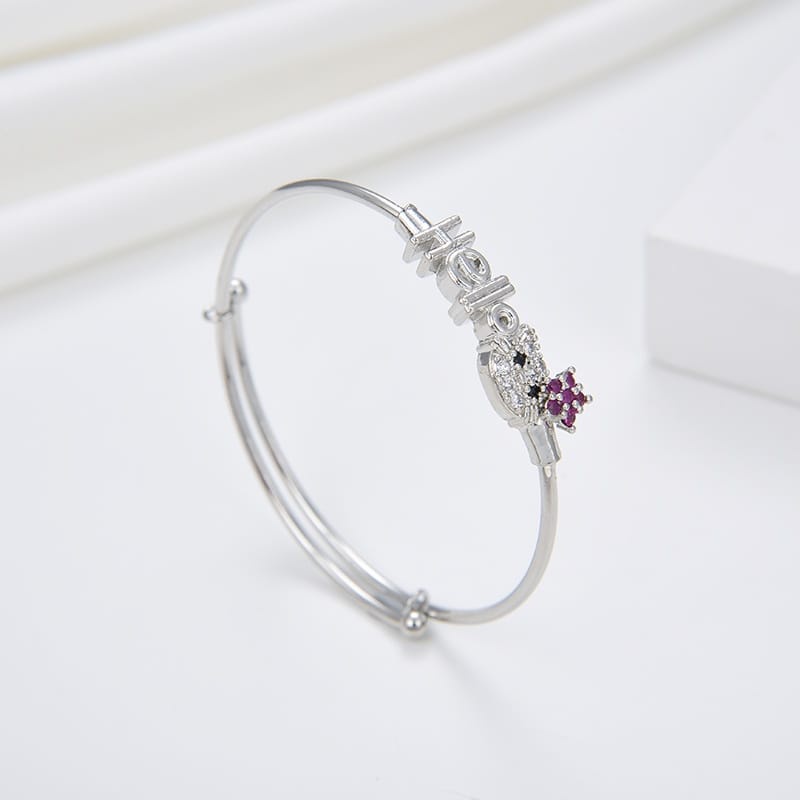 [COD]gelang tangan anak model hello kitty lucu terbaru Anti karat gelang mas anak perhiasan titanium gelang ukuran adjustable baby bangle