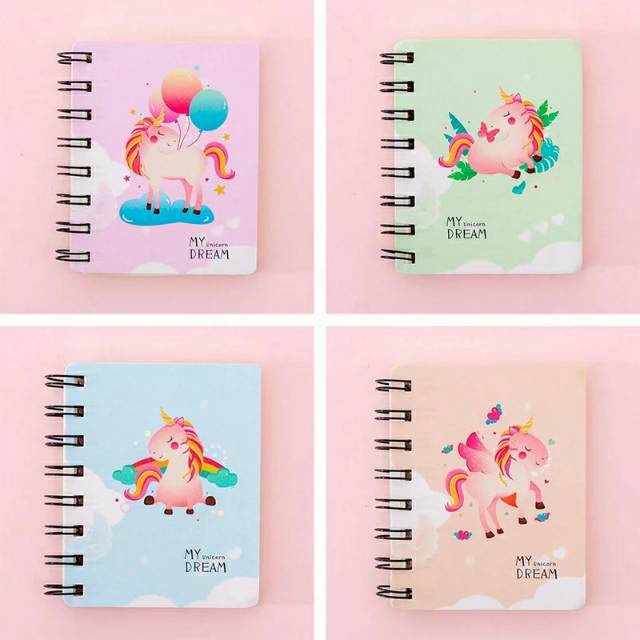 

TKB Buku Tulis Spiral Notebook Mini ukuran A7 gambar Unicorn