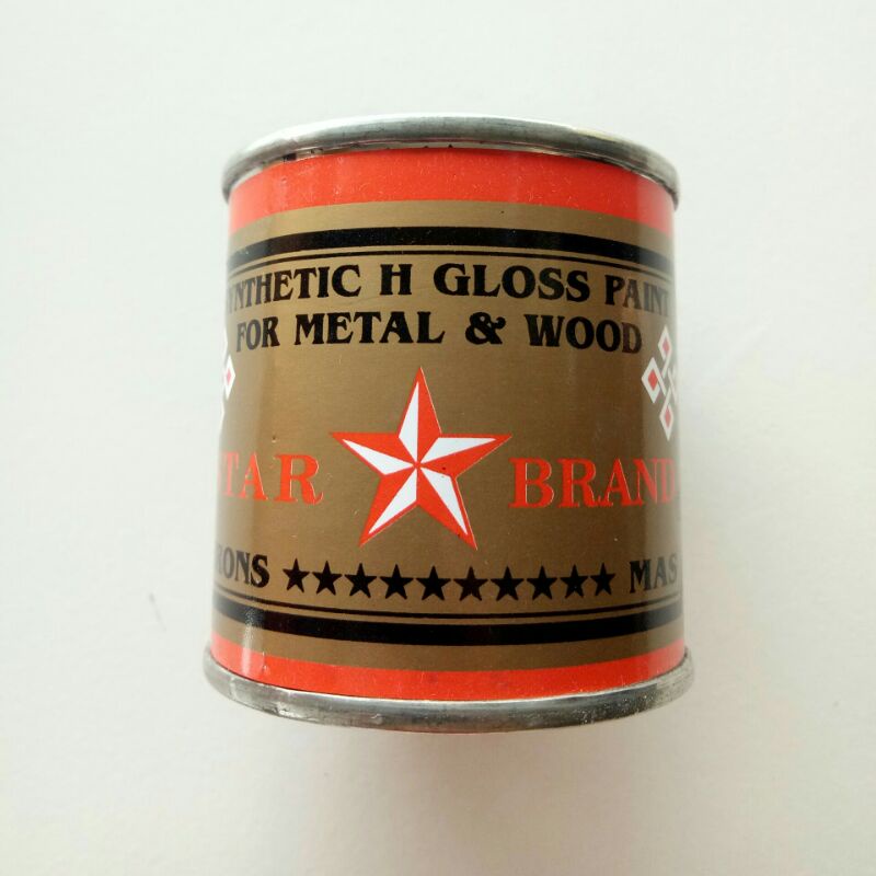 

Cat Minyak Kayu Besi Warna Emas Gold 0,1 Liter Brown Mas Star Brand Kecil