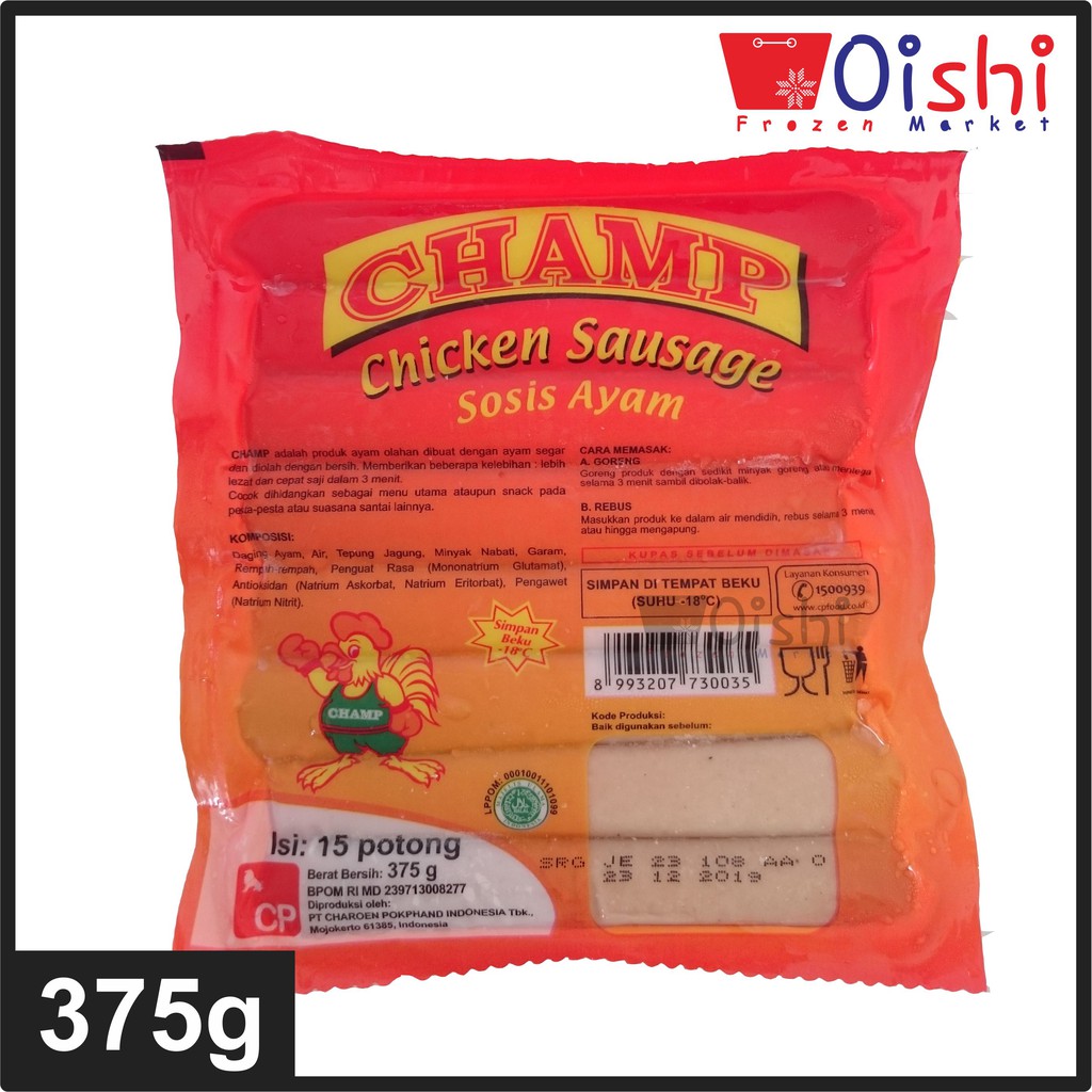 

Champ Sosis Ayam (15pcs) 375g