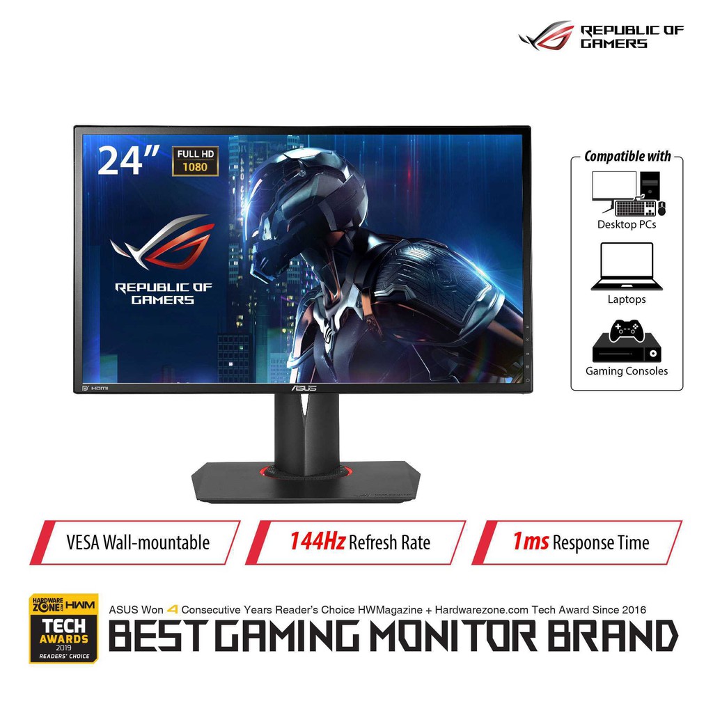 ASUS ROG SWIFT PG248Q eSPORTS GAMING MONITOR 24&quot; FHD 1ms 180Hz G-SYNC