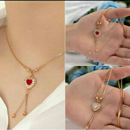 Kalung Perhiasan Permata Red Mewah 24k