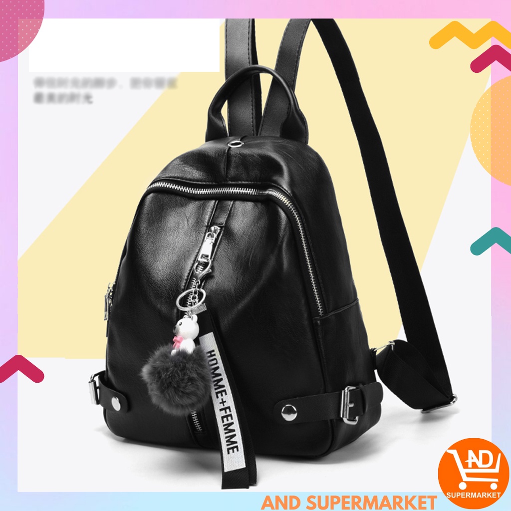 AND / COD / Tas Ransel Wanita Fashion Backpack Wanita Import Tas Punggung Perempuan Motif Polos Murah Tas Ransel Sekolah Cewek Murah T247