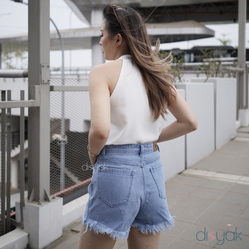 DISYAK - Hotpants Jeans Belah Tengah Bio Bleach 1006-2006