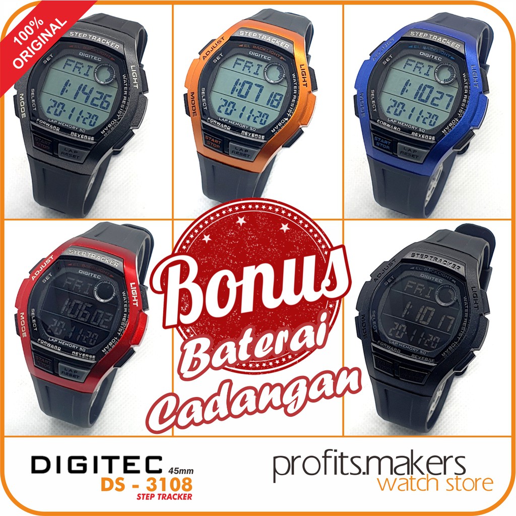 DIGITEC DS 3108 / DS-3108 / DS3108 DG Step Tracker Watch Jam Tangan ORIGINAL