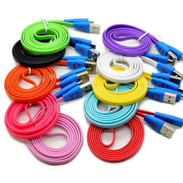 Kabel Data SMILE Micro USB 1 Meter Dengan Lampu / Kabel Charger SMILE Panjang 1 Meter - 1 PCS