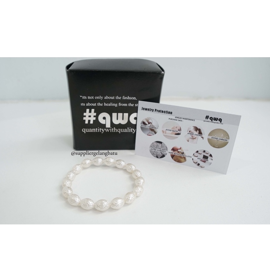 GELANG Mutiara Sintetis TELUR PASKAH 10MM WHITE PEARL bingkisan cantik