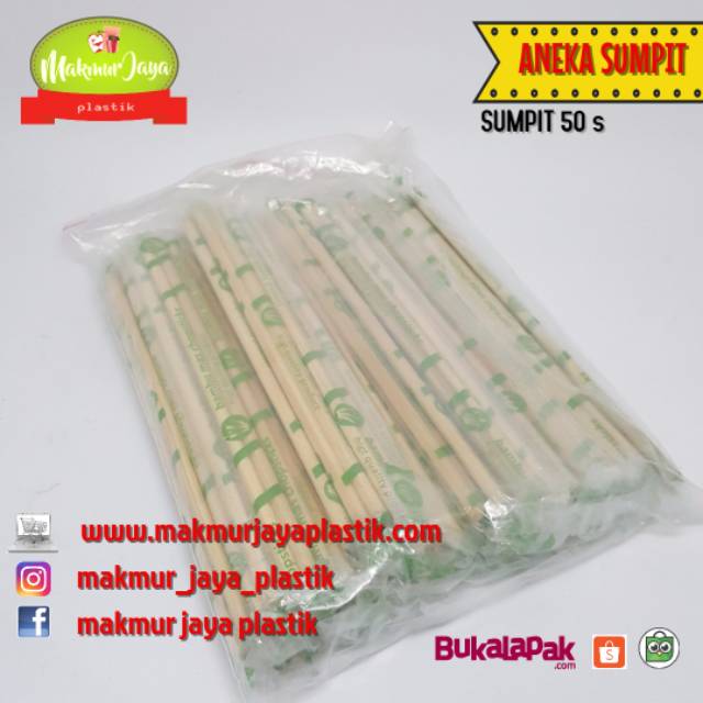  Sumpit  kayu  steril isi 50 pc harga  ekonomis Shopee Indonesia