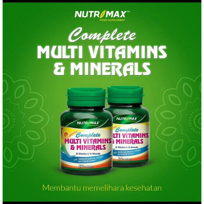 Nutrimax complete multivitamin & mineral 60 tablet Shopee Indonesia