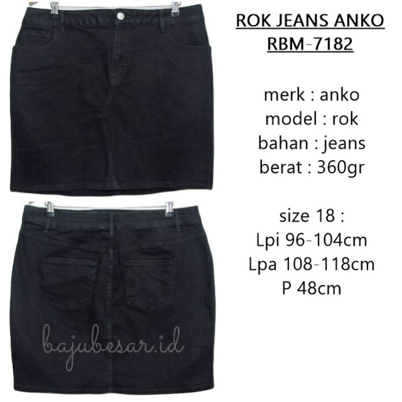 Bajubesar.id RBM-7182 Rok Jeans Anko Bigsize Jumbo Size 18