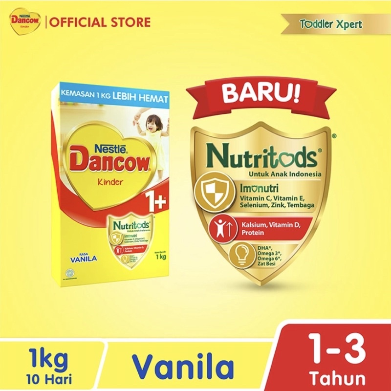 DANCOW 1+ Susu Vanila Madu Box - 1000g 1kg
