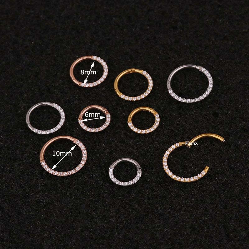 1pc Anting Hoop Stainless Steel 316 Ukuran 6-10mm Untuk Tindik Hidung / Tubuh