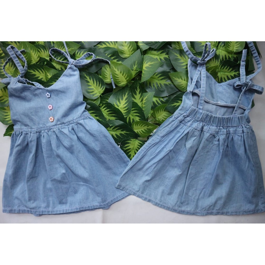 CARVA TERBARU ATASAN ANAK DRESS ANAK JEANS TALI MALIKA ATASAN SOFT JEANS 1-5 THN REALPICT