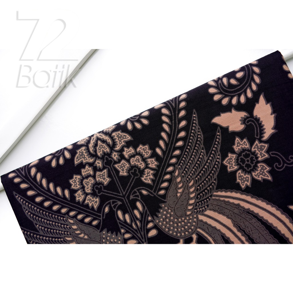 KAIN BATIK PREMIUM Bahan Katun Motif Burung Cokrominoto Warna Hitam Item Black 724119 Cap 72 Jarik Jarit Samping Kebat Panjang Batik Katun Modern Premium Bahan Seragam Batik Pernikahan Kantor Keluarga Murah Kamen Jadi Batik Bali Lembaran