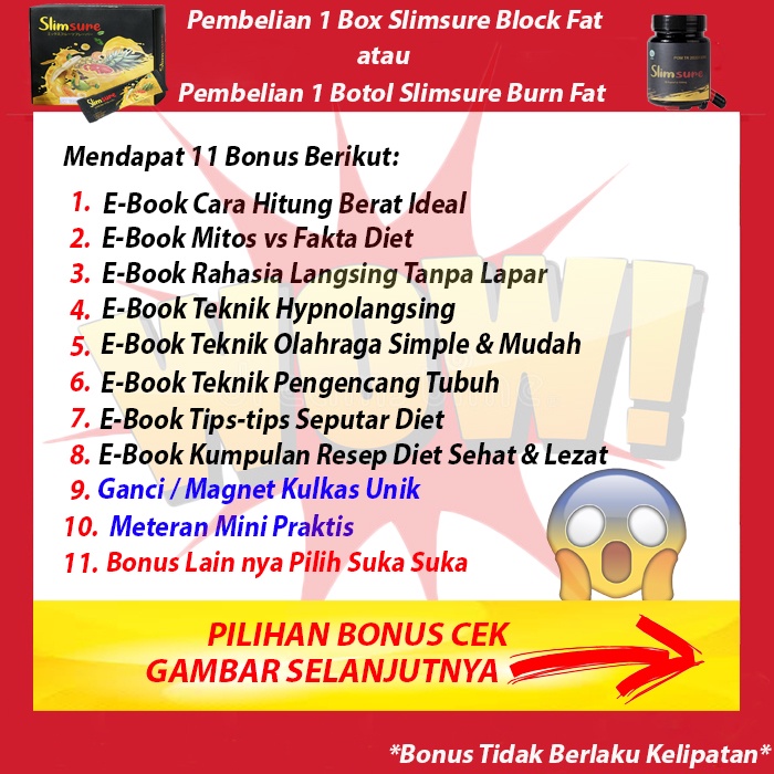 (BISA COD) Slimsure Burn Fat Original BPOM Strong Kapsul Pembakar Lemak