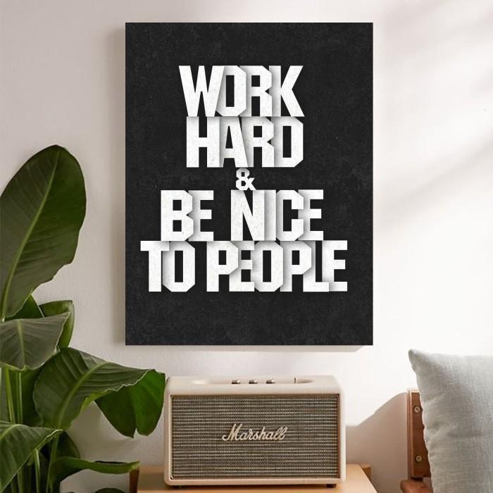 

Work Hard" Poster Kayu (30X22) Kualitas Terbaik
