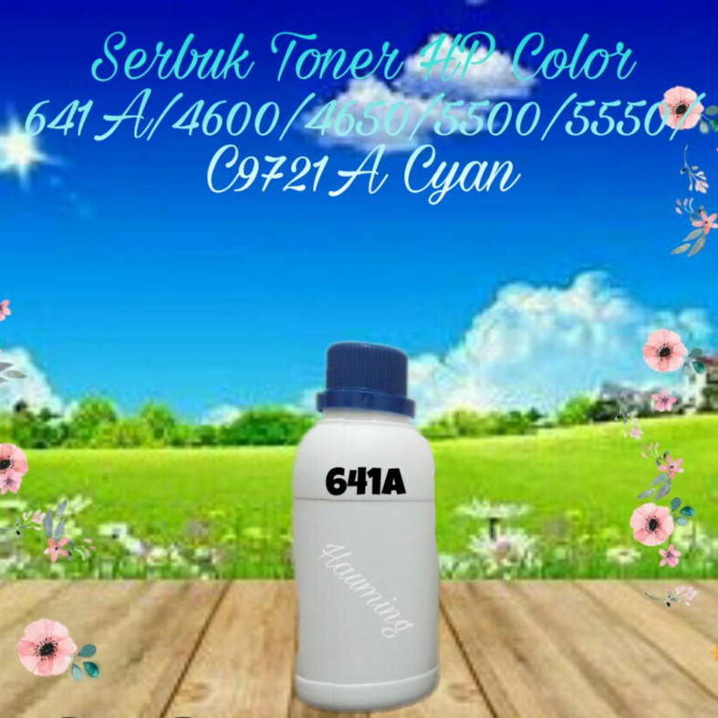 Serbuk Toner HP 641A 4600 4610 4650 4600dtn 4600hdn 4600n 4650dn 4650hdn 4650n C9721A Cyan 1x Isi