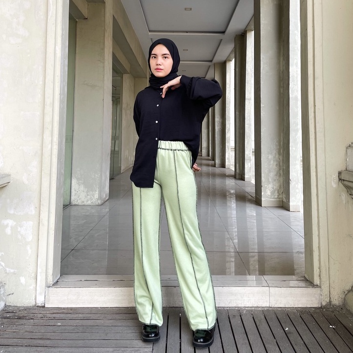 BEFAST - ZEC OOTD Wanita Celana panjang LINYA / Alya Pant Basic / Celana Panjang Keluaran Terbaru / Celana Trendy / Celana Kulot Polos / Celana Kekinain 2021 / Celana OOTD Wanita Style Korean