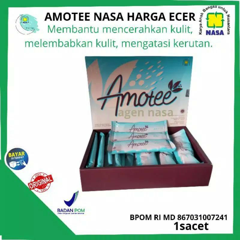 

Amotte NASA-Amotte ( Di Jual Ecer / Sachet )Minuman Serbuk Pemutih Badan Permanen Pemutih Kulit Cantik Cerah Merona