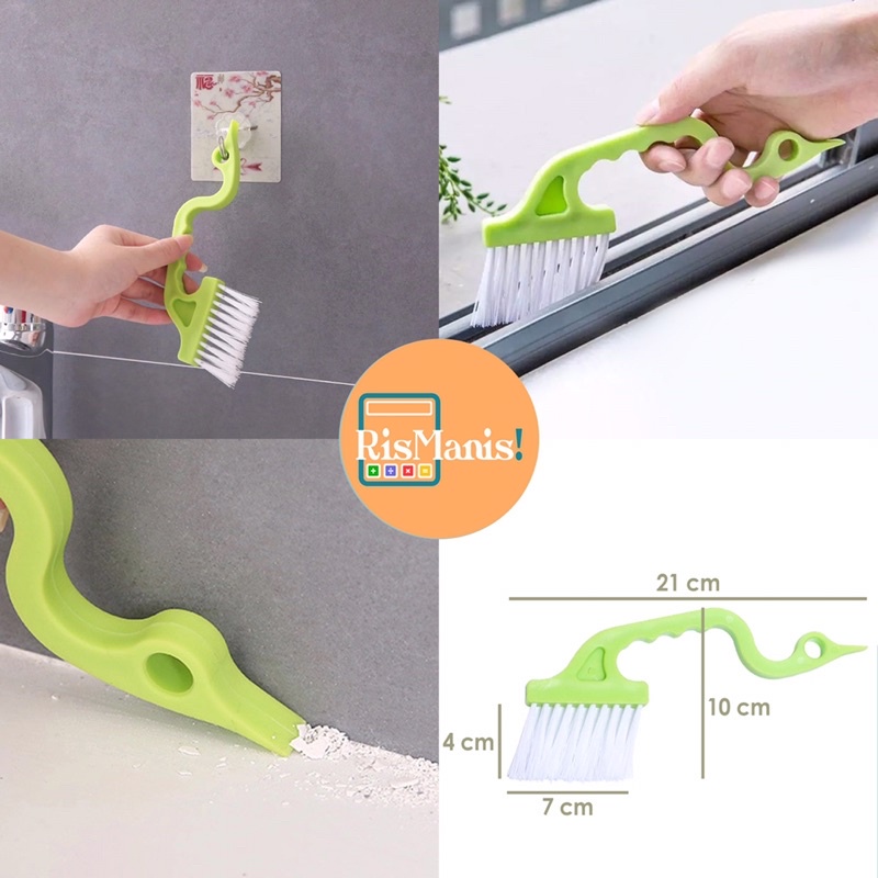 SWAN SHAPE GAP CLEANER BRUSH - Sikat Pembersih Sudut Kecil Gagang Kepala Angsa Sapu Kuas Sela Sempit