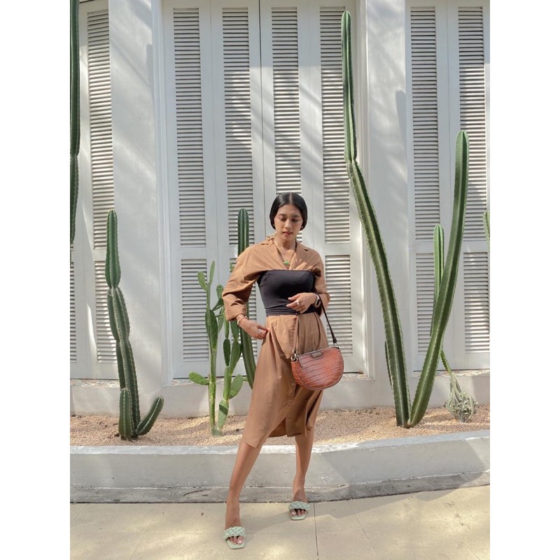 Nonataliashop - Josie Croco Tas Bahu / Baguette Bag (Free 2 Huruf)