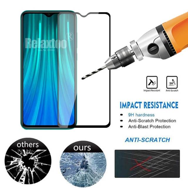 PROMO Tempered Glass Xiaomi Redmi 8, Redmi Note 8, Note 8 Pro TG Layar FULL Cover Anti Gores Kaca