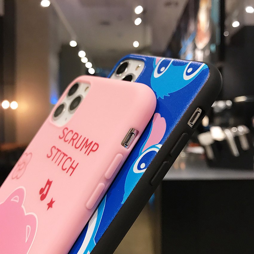 Stitch Soft Case HP VIVO Y20 Y20i Y20S Y12S Y11 Y12 Y12i Y15 Y17 Y71 V9 Y91C Y93S Y95 V15 Pro S1 V20 7 20 Pro 7i C17 Blue Pink Color Casing 12 Pro Max