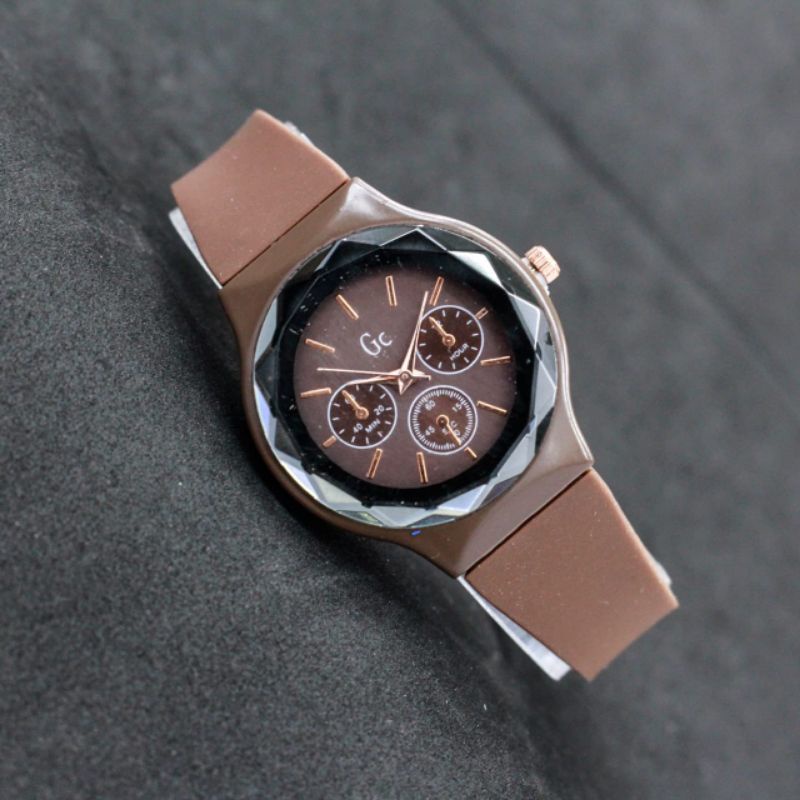 JAM TANGAN WANITA CEWEK FASHION GC SILICONE RUBBER WARNA MURAH