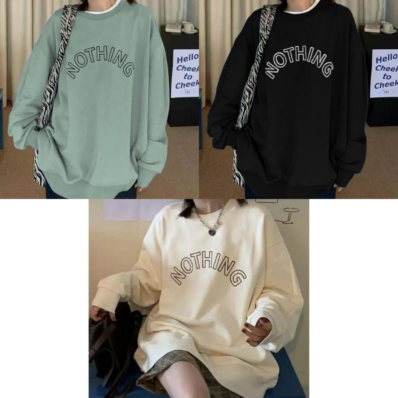 SWEATER NOTHING WANITA OVERSIZE