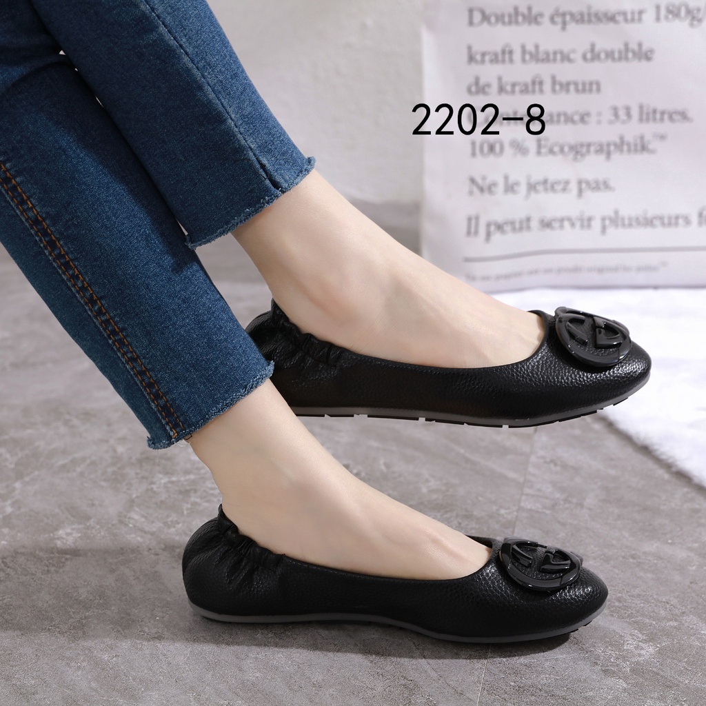 FLAT SHOES WOMEN Gucci Ballerina GG Logo Flat Shoes #2202-8#07 SEPATU KANTOR CEWEK WANITA IMPORT