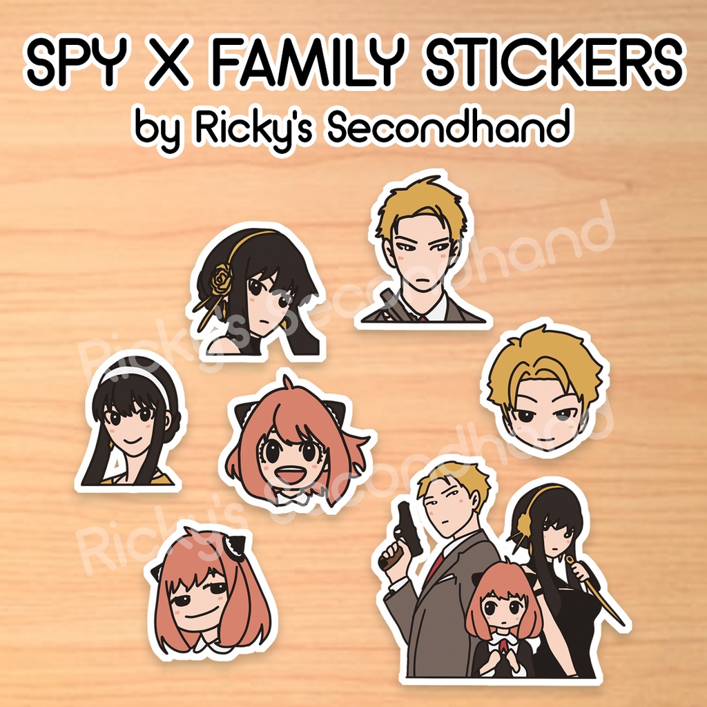 

7pcs Spy x Family Stickers Set by Ricky's Secondhand - Stiker Waterproof Anti Air Stiker SpyxFamily Chromo Sticker Anya Loid Yor Briar Forger Anime