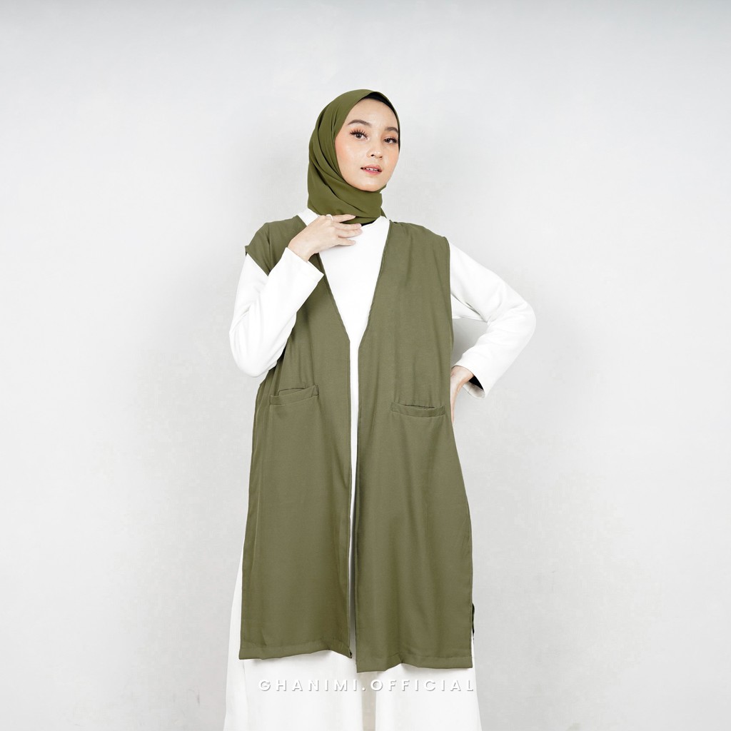 Ghanimi - Sada Long Vest / Outer Polos Panjang / Outer tali tanpa lengan / outer kondangan kekinian