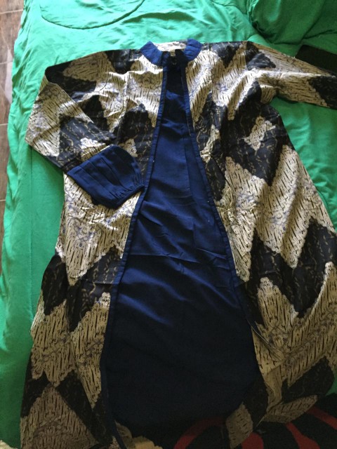 Couple Batik Gamis Syari Zigzag Terbaru