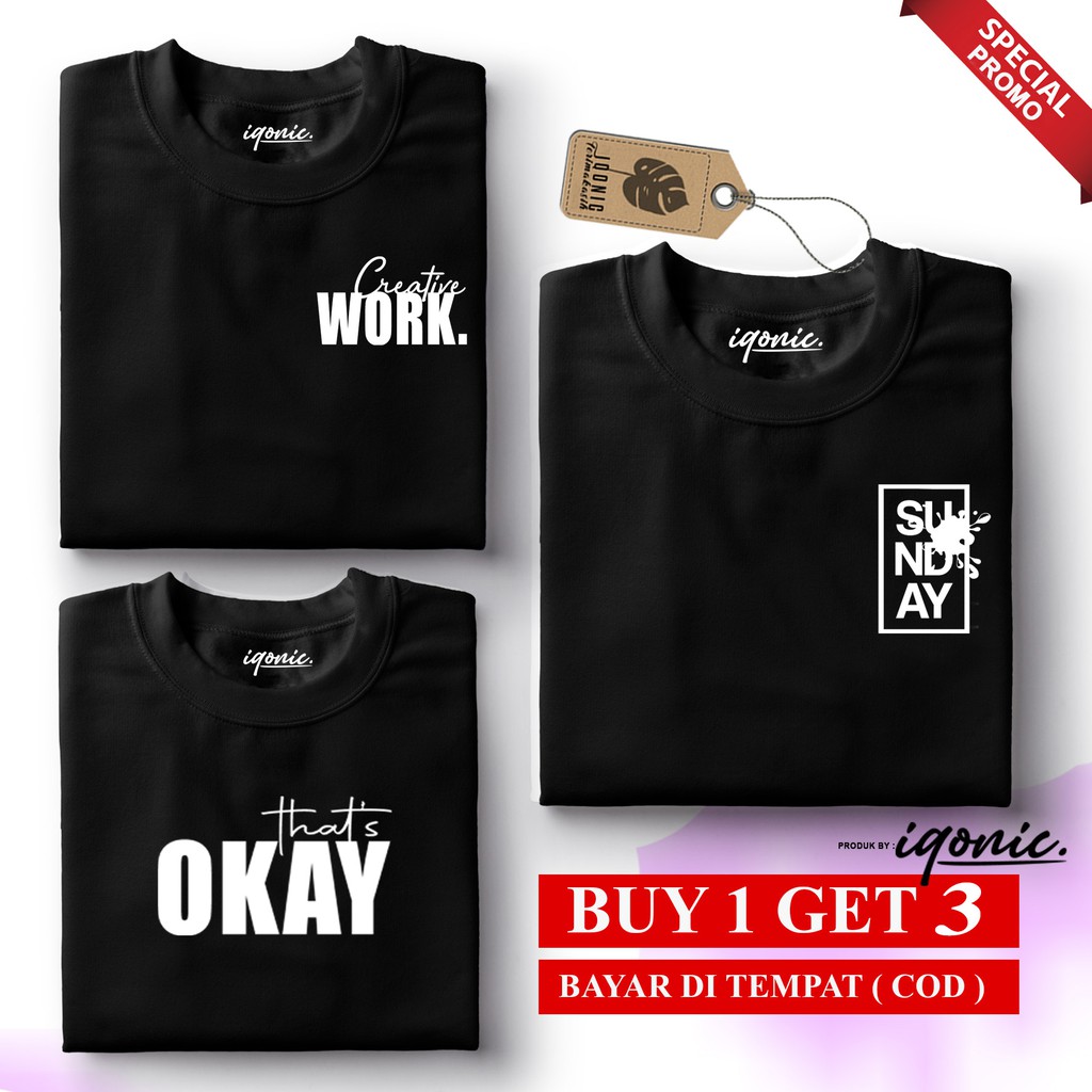 BELI 1 GRATIS 2 PCS - Kaos Distro Pria - Kaos Wanita - UNISEX - KatunTebal PREMIUM - WOS2