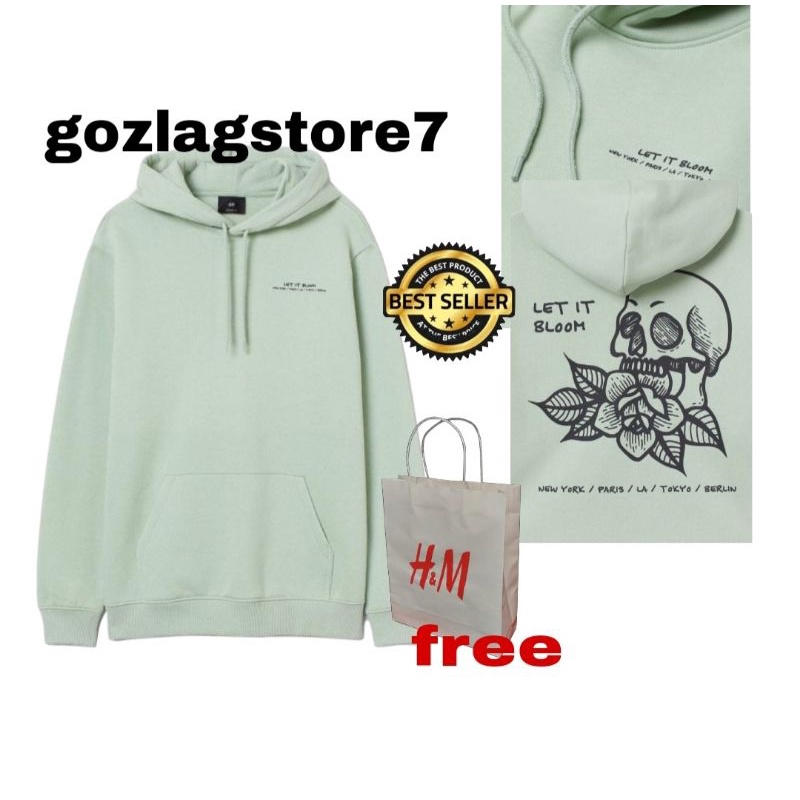 HOODIE H&amp;M LET IT BLOOM swrater hoodie let it bloom free paperbag hnm